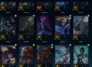 Conta platina 16 skins 2 lendarias(yasuo,leona),52 champs - League of Legends LOL