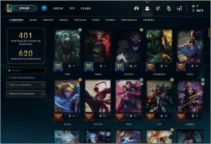 Conta DIAMANTE 1 com 121 skins e 122 champs - League of Legends LOL