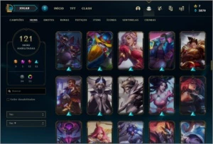 Conta DIAMANTE 1 com 121 skins e 122 champs - League of Legends LOL