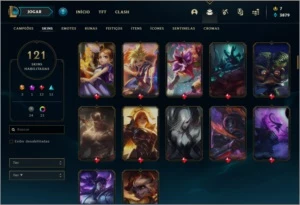 Conta DIAMANTE 1 com 121 skins e 122 champs - League of Legends LOL