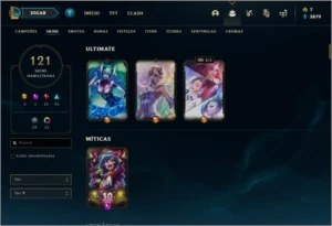 Conta DIAMANTE 1 com 121 skins e 122 champs - League of Legends LOL