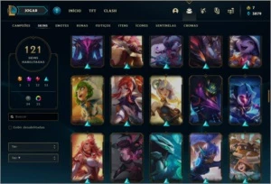 Conta DIAMANTE 1 com 121 skins e 122 champs - League of Legends LOL