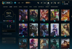 Prata 3 com TODOS os Champs e 241 Skins ( JG / TOP ) - League of Legends LOL