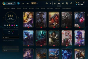 Prata 3 com TODOS os Champs e 241 Skins ( JG / TOP ) - League of Legends LOL