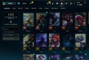 Unranked com 42 Champs e 16 Skins + 2 Fragmentos - League of Legends LOL