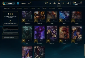 Unranked com 42 Champs e 16 Skins + 2 Fragmentos - League of Legends LOL