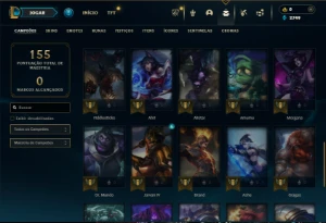 Unranked com 42 Champs e 16 Skins + 2 Fragmentos - League of Legends LOL