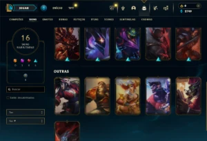 Unranked com 42 Champs e 16 Skins + 2 Fragmentos - League of Legends LOL