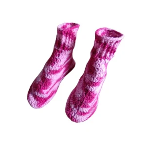 Pantufa de Lã Rosa Mescla 36