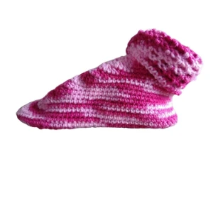 Pantufa de Lã Rosa Mescla 36 - Artesanato e Personalizados