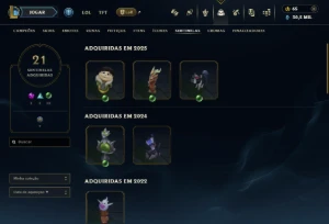 Conta Esmeralda 3 lvl 284 todos os champions 163 skins - League of Legends LOL