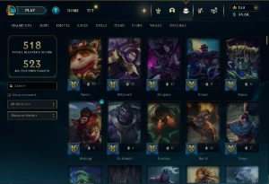 Conta Lol Full Acesso - Lvl 335 - 445 Skins - Todos Campeões - League of Legends