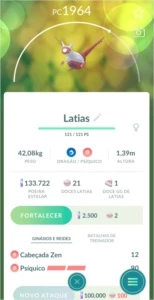 Latias Pokémon Go - (Leia a Descrição) Lendário PC 1800+
