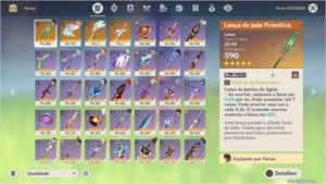 Conta genshin impact AR 56 9 personagens 5* 4 armas 5*
