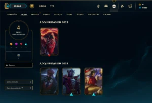 Ouro 4 com 31 Champs e 4 Skins - League of Legends LOL