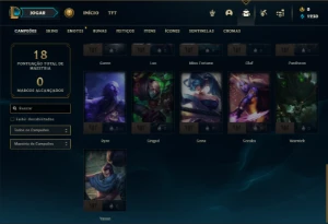 Ouro 4 com 31 Champs e 4 Skins - League of Legends LOL
