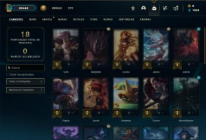 Ouro 4 com 31 Champs e 4 Skins - League of Legends LOL