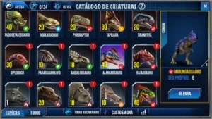 Conta Jurassic world nível 44 - Jogos (Mídia Digital)