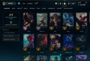 Esmeralda 3 com 50 Champs e 48 Skins ( JG / TOP ) - League of Legends LOL