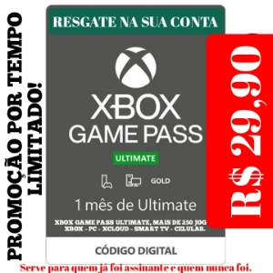 XBOS GAME PASS ULTIMATE 1 MÊS CÓDIGO DE 25 DIGITOS - Premium
