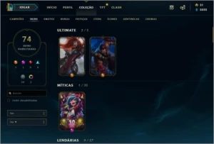 Conta lol Diamante 4 74 skins riven campeonato 121 bonecos - League of Legends