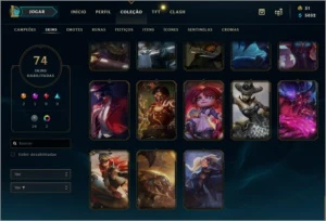 Conta lol Diamante 4 74 skins riven campeonato 121 bonecos - League of Legends