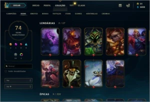 Conta lol Diamante 4 74 skins riven campeonato 121 bonecos - League of Legends
