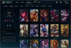 Conta lol Diamante 4 74 skins riven campeonato 121 bonecos - League of Legends