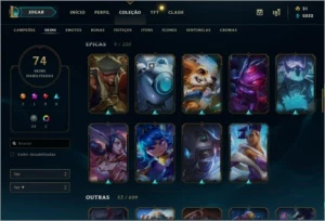 Conta lol Diamante 4 74 skins riven campeonato 121 bonecos - League of Legends