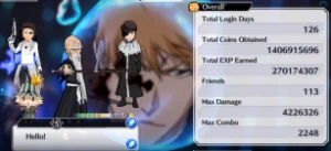 Conta Bleach brave souls 126 dias esta muito boa