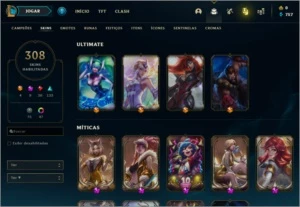 Conta Lol nvl 600+ com 300 skins++ - League of Legends