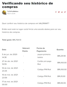 Conta Valorant com R$ 765,00 gasto!!