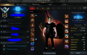 1 X Conta Lost Ark Blackfang 3 Chares 5 Eng 1500+ 5 Engravin