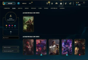 Ouro 2 com 40 Champs e 6 Skins + 2 Espolios - League of Legends LOL
