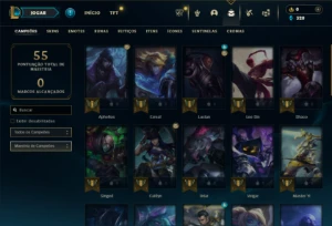 Ouro 2 com 40 Champs e 6 Skins + 2 Espolios - League of Legends LOL