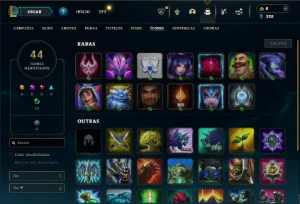 Ouro 2 com 40 Champs e 6 Skins + 2 Espolios - League of Legends LOL