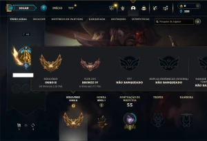 Ouro 2 com 40 Champs e 6 Skins + 2 Espolios - League of Legends LOL