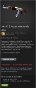 CSGO SKIN - AK-47 | Aquecimento de Aço (Nova de Fábrica) - Counter Strike