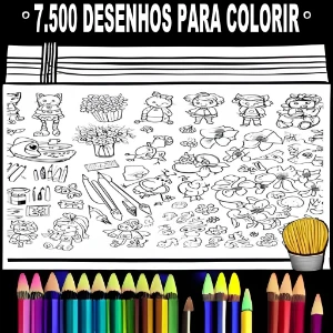Pacote com 7500 Desenhos Para Colorir