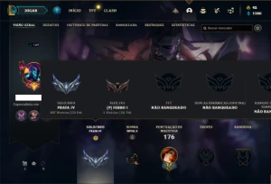 Conta prata 4 com 75 Champs e 71 Skins + 1 Prestigio Ksante - League of Legends LOL