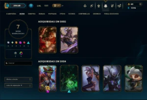 Unranked com 40 Champs e 7 Skins - League of Legends LOL