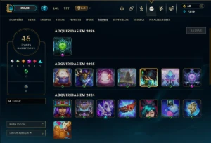 Unranked com 40 Champs e 7 Skins - League of Legends LOL