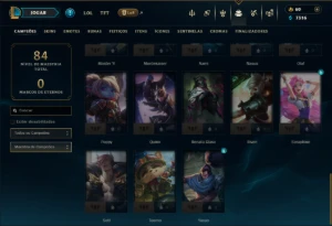 Unranked com 40 Champs e 7 Skins - League of Legends LOL