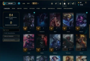 Unranked com 40 Champs e 7 Skins - League of Legends LOL