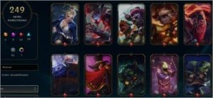 CONTA LEAGUE OF LEGENDS DIAMANTE 247 SKINS LOL