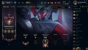 conta de lol lvl 298, com 213 skins, 133 campões e 16k de ea - League of Legends