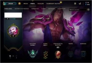 Conta platina 1 unranked na temporada passada - League of Legends LOL