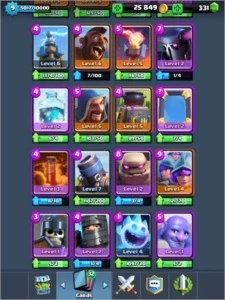 3168 max trophies, lvl 9, mago de gelo, 25k gold, 300gems + - Clash Royale