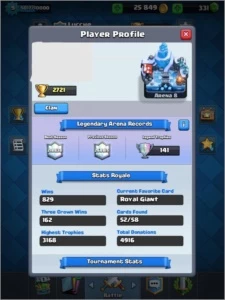 3168 max trophies, lvl 9, mago de gelo, 25k gold, 300gems + - Clash Royale