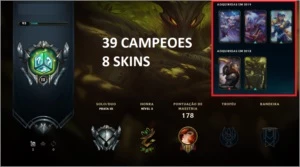 ONTA LOL LEAGUE OF LEGENDS |39 CAMPEOES 8 SKINS